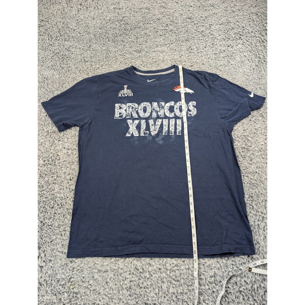 Denver Broncos Shirt Men Extra Large Blue NFL XLVII Superbowl Nike Graphic Tee - Picture 4 of 6